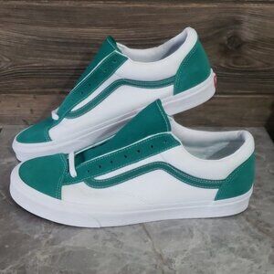 New Vans Style 36 Classic Sport White Green Color Block‎ Skate Sneakers Casual